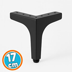 Mobilya Ayağı Dayanıklı Modern Tasarım Koltuk Sehpa Masa Tv Ünitesi Uyumlu 17 Cm Siyah Metal