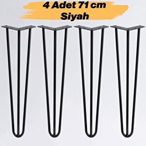 Sehpa Ayağı 71 Cm Siyah Metal Tekli Masa Ayağı Dayanıklı Mobilya Destek Ayağı Yükseltici Model