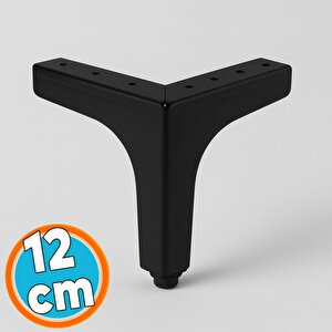 Mobilya Ayağı Dayanıklı Modern Tasarım Koltuk Sehpa Masa Tv Ünitesi Uyumlu 12 Cm Siyah Metal