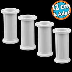 Mobilya Tezgah Dolap Yükseltici Yükseltme Ayağı Ayarlanabilir Plastik Ayak 4 Adet 12 Cm Beyaz