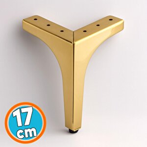 Mobilya Ayağı Dayanıklı Ayak Modern Tasarım Koltuk Sehpa Tv Ünitesi 17 Cm Gold Altın Metal