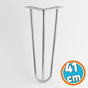 Sehpa Masa Ayağı 41 Cm Krom Gümüş Metal Tekli Dayanıklı Mobilya Destek Yükseltici Ayak Modeli