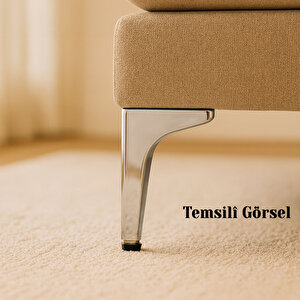 Mobilya Ayağı Dayanıklı Modern Tasarım Koltuk Sehpa Masa Tv Ünitesi 12 Cm Krom Gümüş Metal 4 Adet