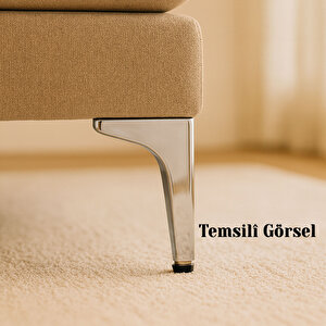 Mobilya Ayağı Dayanıklı Modern Tasarım Koltuk Sehpa Masa Tv Ünitesi 12 Cm Krom Gümüş Metal 4 Adet