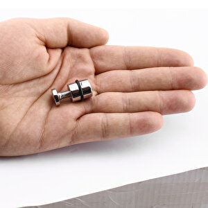 Metal Cam Raf Tutucu (10 Adet) Krom 90-2503-01 Oringli Contalı Vidalı Metal Tutamak