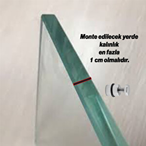 Metal Cam Raf Tutucu (10 Adet) Krom 90-2503-01 Oringli Contalı Vidalı Metal Tutamak