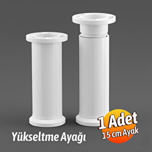 Mobilya Tezgah Dolap Yükseltici Yükseltme Ayağı Ayarlanabilir 1 Adet 15 Cm Beyaz Plastik Ayak