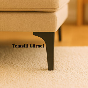 Mobilya Ayağı Dayanıklı Modern Tasarım Koltuk Sehpa Masa Tv Ünitesi Uyumlu 17 Cm Siyah Metal 4 Adet