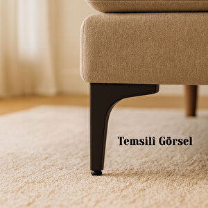 Mobilya Ayağı Dayanıklı Modern Tasarım Koltuk Sehpa Masa Tv Ünitesi Uyumlu 17 Cm Siyah Metal 4 Adet