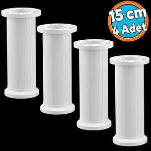 Mobilya Tezgah Dolap Yükseltici Yükseltme Ayağı Ayarlanabilir15 Cm Beyaz Plastik Ayak 4 Adet