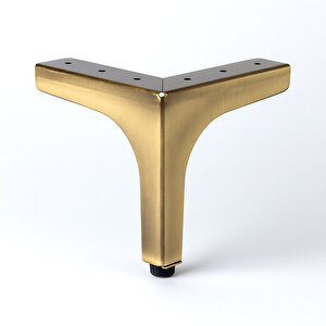 (4 Adet) Mobilya Ayağı Modern Ayak Dayanıklı Koltuk Sehpa Masa Tv Ünitesi 12 Cm Antik Sarı Metal