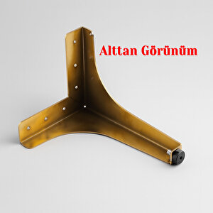Mobilya Ayağı Dayanıklı Ayak Modern Tasarım Koltuk Sehpa Tv Ünitesi 17 Cm Gold Altın Metal 4 Adet