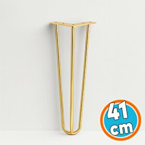 Sehpa Masa Ayağı 41 Cm Gold Altın Metal Dayanıklı Mobilya Destek Yükseltici Ayak Modeli 4'lü Set