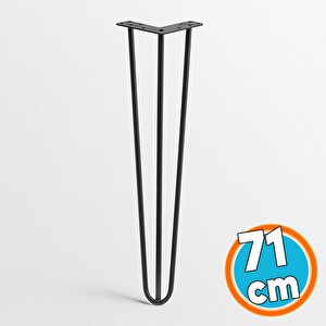 Sehpa Ayağı 71 Cm Siyah Metal Tekli Masa Ayağı Dayanıklı Mobilya Destek Ayağı Yükseltici Model