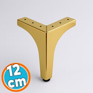 Mobilya Ayağı Dayanıklı Modern Tasarım Koltuk Sehpa Masa Tv Ünitesi 12 Cm Gold Altın Metal