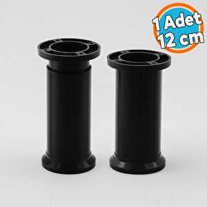 Plastik Ayak Dolap Mobilya Tezgah Yükseltici Yükseltme Ayağı Ayarlanabilir 1 Adet 12 Cm Siyah
