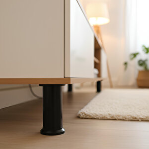 Plastik Ayak Dolap Mobilya Tezgah Yükseltici Yükseltme Ayağı Ayarlanabilir 1 Adet 12 Cm Siyah