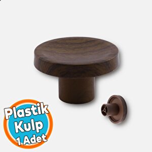Bohem Tek Vidalı İç Bükey Plastik Düğme Kulp Kestane Kahvesi Renk Mobilya Dolap Çekmece Kulpu Kulbu