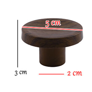 Bohem Tek Vidalı İç Bükey Plastik Düğme Kulp Kestane Kahvesi Renk Mobilya Dolap Çekmece Kulpu Kulbu