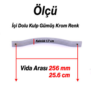 Mobilya Çekmece Dolap Kapak Kulpu Modern Mutfak Kulpları Kulp 256 Mm Krom Gümüş Renk Metal