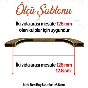 Mobilya Mutfak Dolabı Dolap Kulpu Kulbu Kulpları 128 Mm - 12.8 Cm Eskitme Antik Sarı Metal