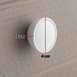 Beyaz Renk Tek Vidalı Polimer Düğme Kulp Bombeli Dolap Mobilya Dolap Çekmece Kulpu Kulbu