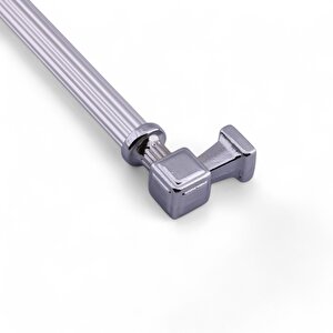 Mobilya Çekmece Mutfak Dolabı Dolap Kulpları Kulb 22.4 Cm 128 Mm Çizgili Krom Renk Metal Kulp