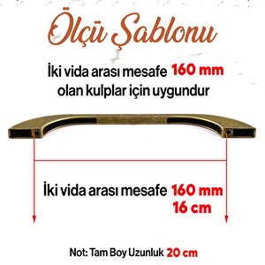 Mobilya Mutfak Dolabı Dolap Kulpu Kulbu Kulpları 160 Mm - 16 Cm Eskitme Antik Sarı Metal