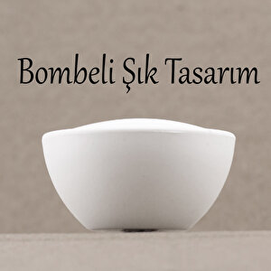 Beyaz Renk Tek Vidalı Polimer Düğme Kulp Bombeli Dolap Mobilya Dolap Çekmece Kulpu Kulbu 10 Adet