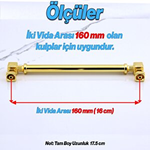 Mobilya Çekmece Mutfak Dolabı Dolap Kulpları Kulb 16 Cm Metal Gold Altın Kulp 160 Mm