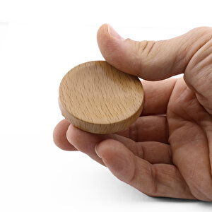 Plastik Düğme Kulp Kubik Doğal Meşe Renk Mobilya Dolap Çekmece Kulpu Kulbu Tek Vidalı 10 Adet