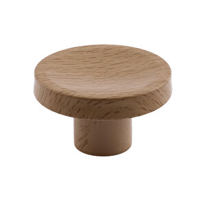 Plastik Düğme Kulp Kubik Doğal Meşe Renk Mobilya Dolap Çekmece Kulpu Kulbu Tek Vidalı 10 Adet