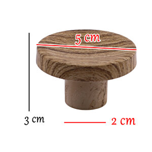 Bohem  Tek Vidalı İç Bükey Plastik Düğme Kulp Kubik Kayın Bej Renk Mobilya Dolap Çekmece Kulpu Kulbu