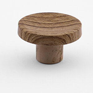 Bohem  Tek Vidalı İç Bükey Plastik Düğme Kulp Kubik Kayın Bej Renk Mobilya Dolap Çekmece Kulpu Kulbu