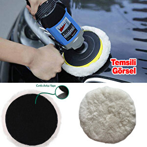 Koyun Postu Pedi Ø 125 Mm Pasta Cila Polisaj Süngeri Cırt Tabanlı Kuzu Postu Yünü Keçesi Parlatma ( 1 Adet )