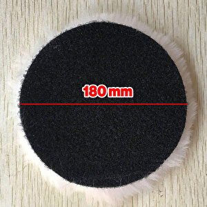 Yün Ped Ø 180 Mm Pasta Cila Polisaj Süngeri Cırt Tabanlı Kuzu Postu Yünü Keçesi Parlatma ( 1 Adet )