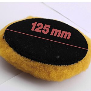 (3'lü Set) Sarı Renk Orta Sert Koyun Kuzu Postu Pedi Ø 125 Mm Pasta Cila Polisaj Cırt Taban + M14