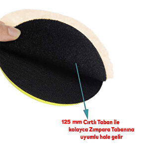 (3'lü Set) Sarı Renk Orta Sert Koyun Kuzu Postu Pedi Ø 125 Mm Pasta Cila Polisaj Cırt Taban + M14