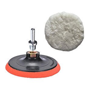 Koyun Postu Pedi Ø 125 Mm + Cırt Taban + M14 Pasta Cila Polisaj Kuzu Postu Yünü Keçesi ( 3'lü Set)