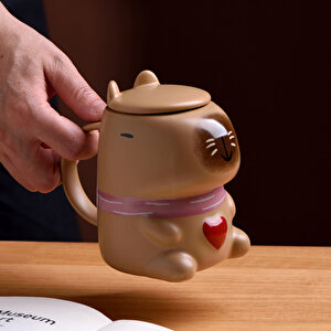 Capybara Seramik Kupa 320 Ml, Kahve, 13x9