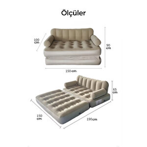 Robo Kendi Kendine Şişen Otomatik Çift Kişilik Şişme Koltuk