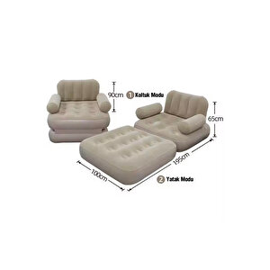 Robo Kendi Kendine Şişen Otomatik Tek Kişilik Şişme Koltuk