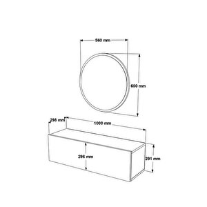 Robin Home Lia Aynalı Dresuar Kapaklı Hol Antre Duvara Monte100cm Çam - Beyaz