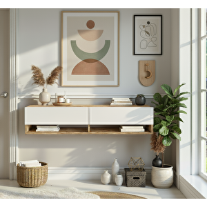 Lia Dresuar Duvara Monte Antre Hol 140cm Çam- Beyaz