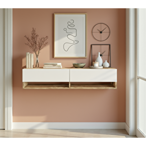 Lia Dresuar Duvara Monte Antre Hol 140cm Çam- Beyaz