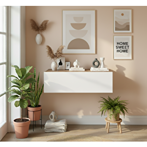 Lia Hol Antre Dresuar Duvara Monte Kapaklı 100cm Çam-beyaz