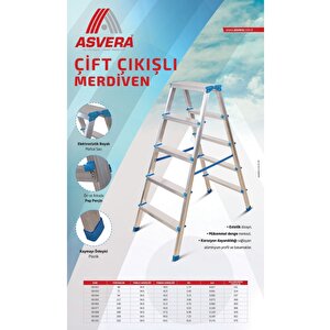 Alümi̇nyum 7+7 Çi̇ft Çikişli Merdi̇ven