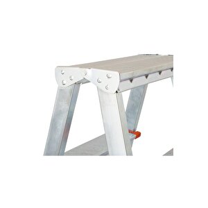 Safir Serisi 2+2 Basamaklı Çift Çıkışlı Galvanizli Profil Merdiven (ev, Bahçe, Işyeri Için Uygun)