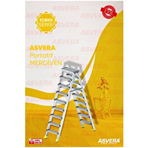 Yakut Serisi – 9+9 Alüminyum Çift Çıkışlı Merdiven Bahçe, Ev, Depo Ve Atölye Için Güvenli Çözüm