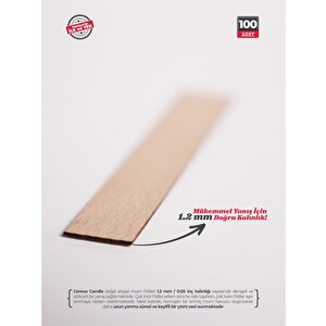 Ahşap Mum Fitili 18 Mm Genişlik – Profesyonel Mum Üretimi İçin | Cereus 100 Adet